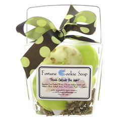 Fortune Cookie Soap-Green Polka-Fortune Cookie Soap