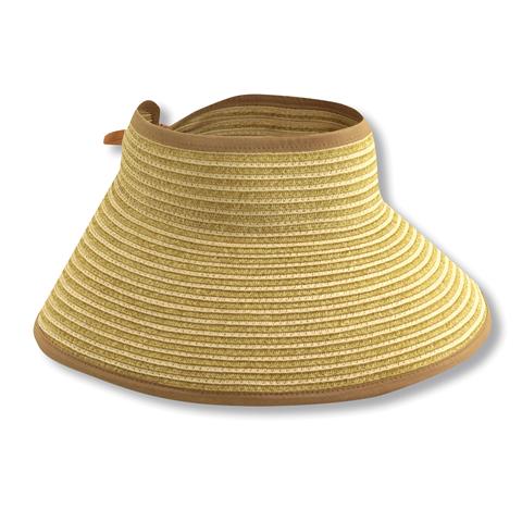 Sewn Paper Braid Visor Toast-