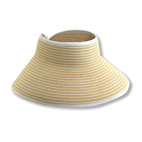 Sewn Paper Braid Visor White-