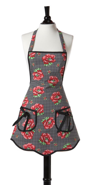 Cabbage Rose Designer Apron-Jessie Steele Aprons, Cabbage Rose Apron, 