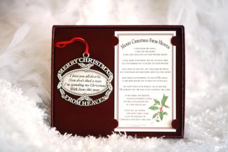 Merry Christmas from Heaven Ornament with Bookmark-Merry Christmas from Heaven Ornament