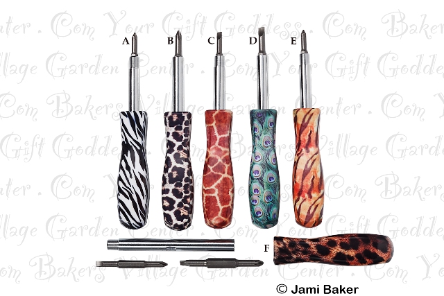 Pretty Tools Safari Screwdriver-pretty tools, pretty, tools, pretty tool animal print screwdriver, pretty tools screwdriver, animal print screwdriver, safari animal print screwdriver, leopard animal print screwdriver, zebra animal print screwdriver, peacock animal print screwdriver. 
