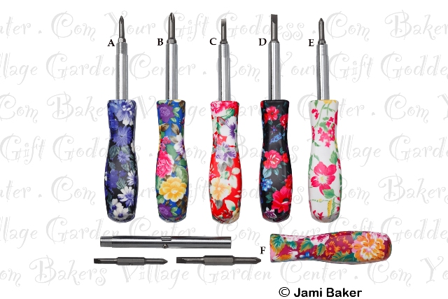Pretty Tools Floral Screwdriver-pretty tools, pretty, tools, pretty tool floral print screwdriver, pretty tools screwdriver, floral print screwdriver, white floral print pretty tools screwdriver, purple floral print pretty tools screwdriver, red floral print pretty tools screwdriver, blue floral print pretty tools screwdriver. 
