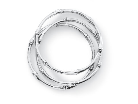 Silver Bamboo Bangles-