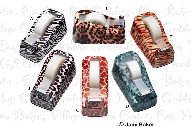 Pretty Tools Safari Tape Dispenser-pretty tools, pretty, tools,  pretty tool tape dispenser, animal print tape dispenser, safari animal print tape dispenser, leopard animal print tape dispenser, zebra animal tape dispenser, peacock animal print tape dispenser
