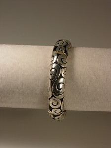Silver Stretch Bracelet  Multi Swirls-